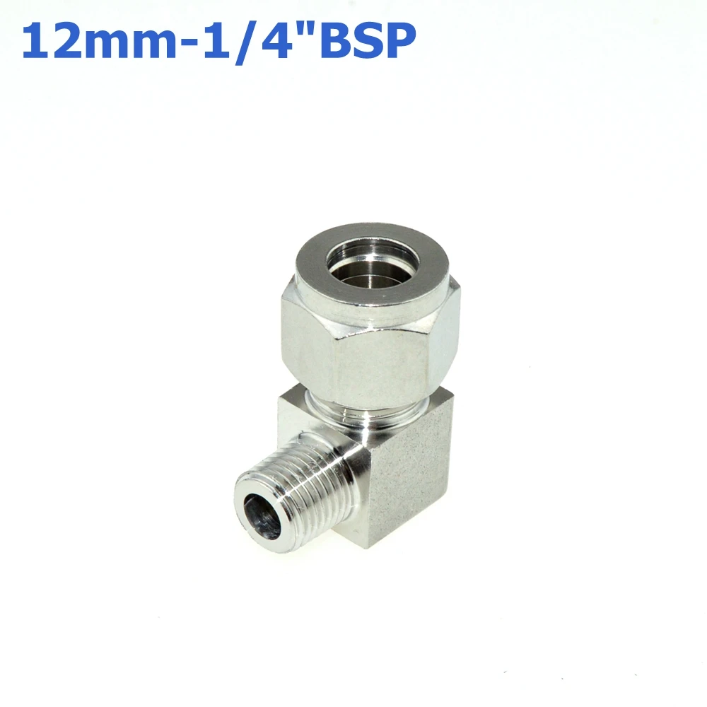 2Pcs 1/4" BSPT Male Thread x 12MM Double Ferrule Tube Compression Elbow Fitting Male Thread Connector PT Stainless Steel 304
2Pcs 1/4" BSPT Male Thread x 12MM Double Ferrule Tube Compression Elbow Fitting Male Thread Connector PT Stainless Steel 304
