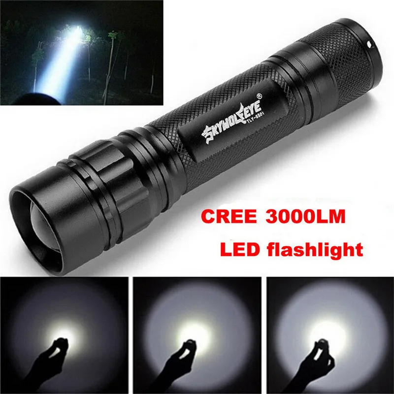 XM-L T6 3000 Lumens 3 Modes Led Torch Zoomable LED Flashlight Aluminum Alloy Torch Light for 18650 Rechargeable Battery
XM-L T6 3000 Lumens 3 Modes Led Torch Zoomable LED Flashlight Aluminum Alloy Torch Light for 18650 Rechargeable Battery