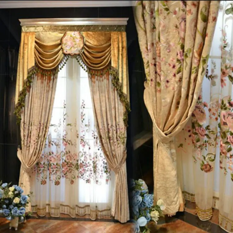 Luxury Embroidery Jacquard Color Embroidery Shading Curtains for Living Dining Room Bedroom.
Luxury Embroidery Jacquard Color Embroidery Shading Curtains for Living Dining Room Bedroom.
