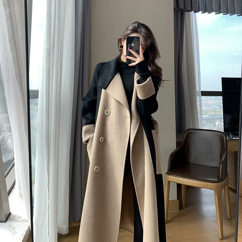 New 2023 Women real woolen coats Elegant Double-sided Cashmere Blend Fall Winter Temperament Mid-length Wool Trench Coat
New 2023 Women real woolen coats Elegant Double-sided Cashmere Blend Fall Winter Temperament Mid-length Wool Trench Coat