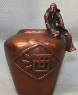 free shipping<<<< Chinese Pure Bronze History Famous Poet Li Po Bai temulentia & Wine Crock Statue
free shipping<<<< Chinese Pure Bronze History Famous Poet Li Po Bai temulentia & Wine Crock Statue