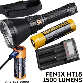 Fenix HT18 1500 Lumen high powered long throw beam LED flashlight with red/green filters with Fenix ARB-L21-5000U battery
Fenix HT18 1500 Lumen high powered long throw beam LED flashlight with red/green filters with Fenix ARB-L21-5000U battery