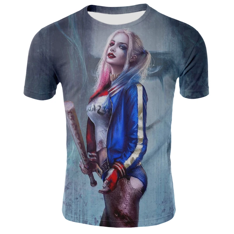 2020 New Men's Sketch Clown 3D Printing T-Shirt All-Match Face-changing Casual O-Neck Harley Quinn Female Short-Sleeved All-Matc 
2020 New Men's Sketch Clown 3D Printing T-Shirt All-Match Face-changing Casual O-Neck Harley Quinn Female Short-Sleeved All-Matc