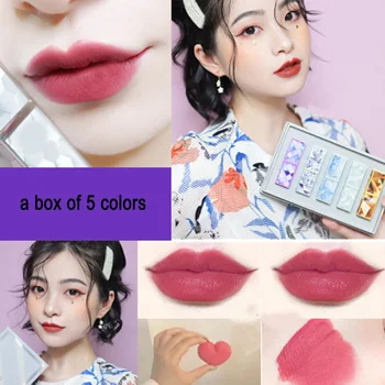 5Pcs Women Matte Lipstick Set Long Lasting Velvet Waterproof Lips Makeup Tools 2019 New Lips Cosmetic Matte Lipstick Kit 
5Pcs Women Matte Lipstick Set Long Lasting Velvet Waterproof Lips Makeup Tools 2019 New Lips Cosmetic Matte Lipstick Kit