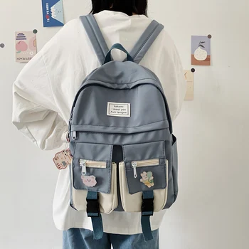 Multi-pocket Tide Women Backpack 2020 Female Panelled School Bags for Girls Korean Harajuku Ulzzang School Student Backpack New 
Multi-pocket Tide Women Backpack 2020 Female Panelled School Bags for Girls Korean Harajuku Ulzzang School Student Backpack New