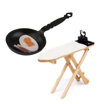 1: 12 Dollhouse Miniature Iron with Ironing Board Set & 1/12 Dollhouse Miniature Iron Wok Poached Egg Bacon Stick
1: 12 Dollhouse Miniature Iron with Ironing Board Set & 1/12 Dollhouse Miniature Iron Wok Poached Egg Bacon Stick