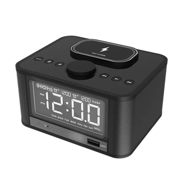Wireless Charging Alarm Clock Bluetooth Speaker FM Radio with LED Display for iPhone Xs Max, XR, X/Xs, Galaxy S9/S8/S7, A-irPods
Wireless Charging Alarm Clock Bluetooth Speaker FM Radio with LED Display for iPhone Xs Max, XR, X/Xs, Galaxy S9/S8/S7, A-irPods