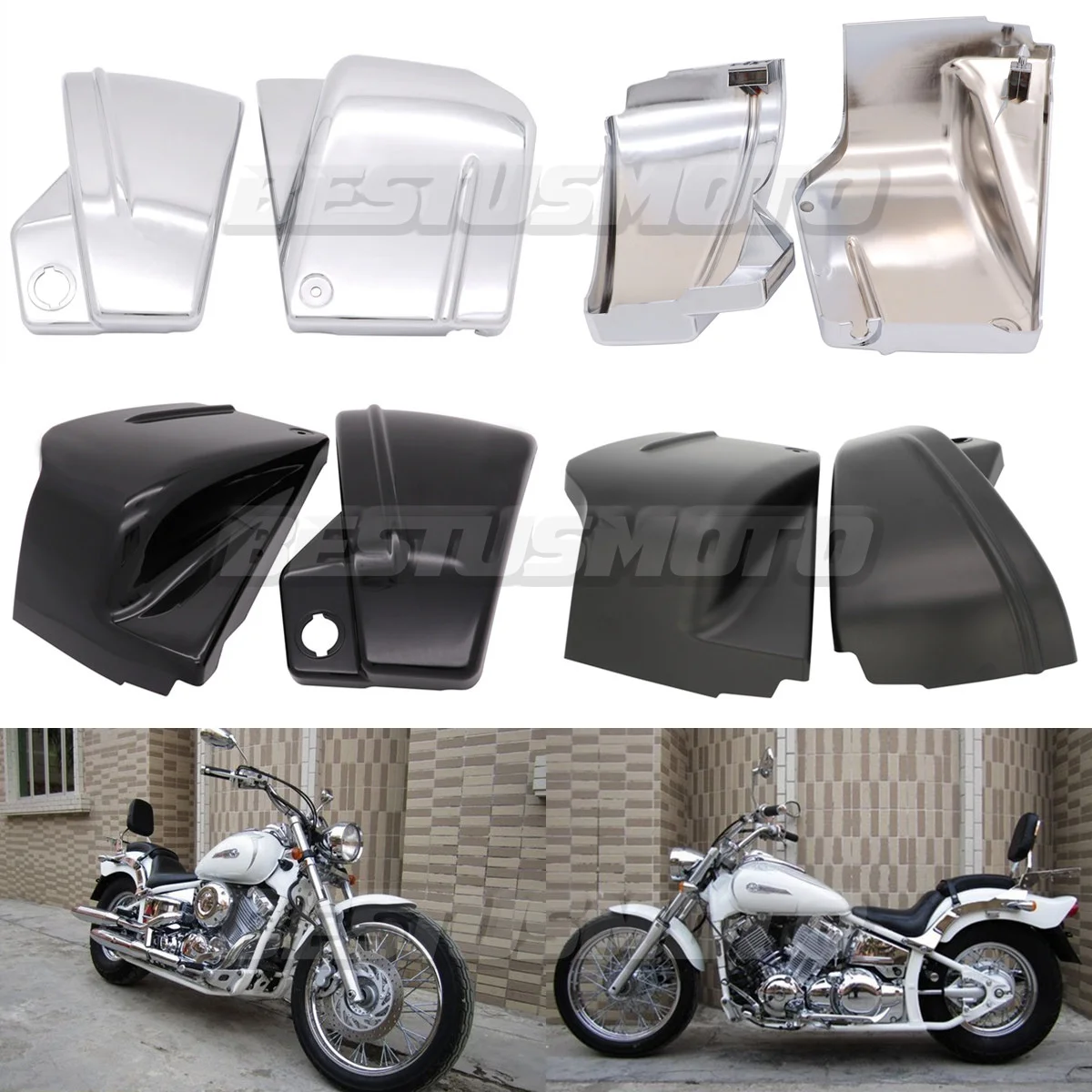 

Motorcycle Side Fairing Battery Cover For Yamaha Dragstar V-Star 400/650 XVS 650 650A XVS400 XVS650 XVS650A Custom Classic