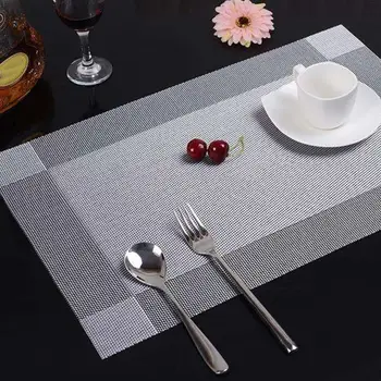 

Placemats Placemats Set of 6 Table Mats Washable Place mats Stain Resistant Non-slip Dinner Mats Easy to Clean PVC Woven Vinyl