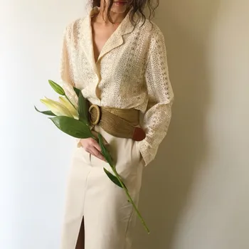 Lace Blouse Women Plus Size Hollow Out Tops and Blouse Elegant Summer Shirt Korean Kimono Cardigan Long Sleeve Notched Sunscreen
Lace Blouse Women Plus Size Hollow Out Tops and Blouse Elegant Summer Shirt Korean Kimono Cardigan Long Sleeve Notched Sunscreen