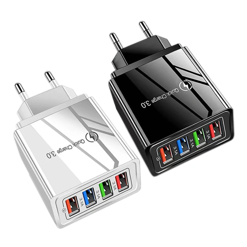 High Quality Portable 4USB Mobile Phone Charger 5V3A Flat Travel Charger EU / US Plug Wall USB Charger Adapter for iPhone Xiaomi
High Quality Portable 4USB Mobile Phone Charger 5V3A Flat Travel Charger EU / US Plug Wall USB Charger Adapter for iPhone Xiaomi