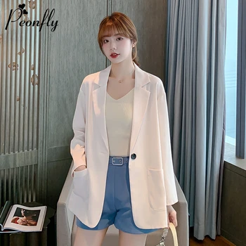 PEONFLY Fashion 2020 Spring Women Jackets Casual Notched White Black Blazer Jacket Female Outerwear Elegant Loose Ladies Coat
PEONFLY Fashion 2020 Spring Women Jackets Casual Notched White Black Blazer Jacket Female Outerwear Elegant Loose Ladies Coat