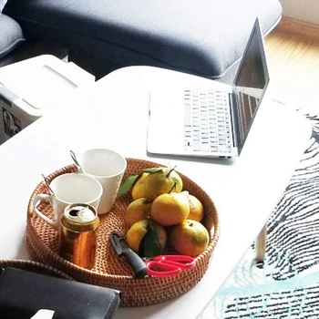 Rattan Hand Woven Round High Wall Severing Tray Food Storage Platters Plate with Handles for Breakfast, Drinks, Snack for Coffee
Rattan Hand Woven Round High Wall Severing Tray Food Storage Platters Plate with Handles for Breakfast, Drinks, Snack for Coffee