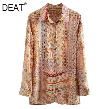 DEAT 2020 turn-down collar full sleeves printed single breasted mid length shirt female blouse WM69603L big size
DEAT 2020 turn-down collar full sleeves printed single breasted mid length shirt female blouse WM69603L big size