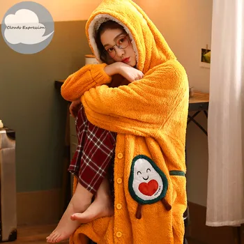 Brand New Winter Coral Fleece Robe Womens Bathrobe Women's Bathrobe Nightgown Coral Dressing Gowns Women's Sleepwear Homewear
Brand New Winter Coral Fleece Robe Womens Bathrobe Women's Bathrobe Nightgown Coral Dressing Gowns Women's Sleepwear Homewear