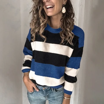Contrast Color Fall Long Sleeve Women Sweater Knitted O-Neck High Elastic 2020 Winter Fashion Sweater Women Pullovers
Contrast Color Fall Long Sleeve Women Sweater Knitted O-Neck High Elastic 2020 Winter Fashion Sweater Women Pullovers