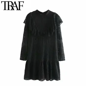 TRAF Women Vintage Elegant Ruffles Lace Playsuits Fashion O Neck Long Sleeve Back Zipper See Through Female Jumpsuits
TRAF Women Vintage Elegant Ruffles Lace Playsuits Fashion O Neck Long Sleeve Back Zipper See Through Female Jumpsuits