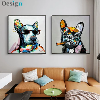 Abstract Animals Oil Paintings on Canvas Wall Art Posters and Prints Cute Dog Pig Monkey Canvas Pictures for Kids Room Decor
Abstract Animals Oil Paintings on Canvas Wall Art Posters and Prints Cute Dog Pig Monkey Canvas Pictures for Kids Room Decor