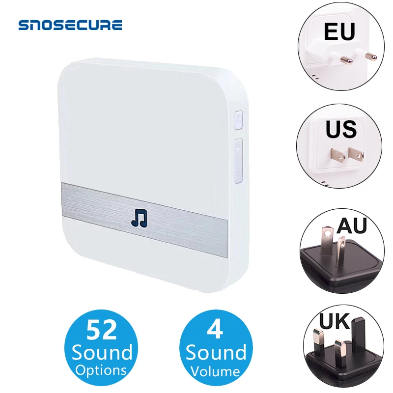 SNOSECURE 433MHz Wireless Smart Video Doorbell Chime Music Receiver Home Security Indoor Intercom DoorBell Receiver 10-110dB
SNOSECURE 433MHz Wireless Smart Video Doorbell Chime Music Receiver Home Security Indoor Intercom DoorBell Receiver 10-110dB