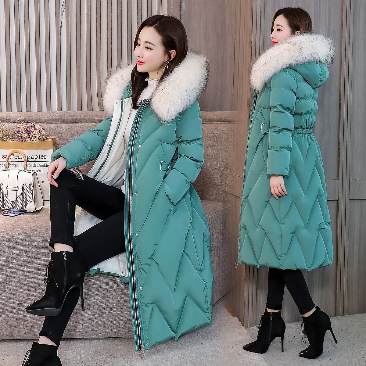 Mid-length Slim Fit 2018 Winter New Style Fashion Long Sleeve Fashion Long Convention Solid Color Cotton-padded Clothes with Mod
Mid-length Slim Fit 2018 Winter New Style Fashion Long Sleeve Fashion Long Convention Solid Color Cotton-padded Clothes with Mod