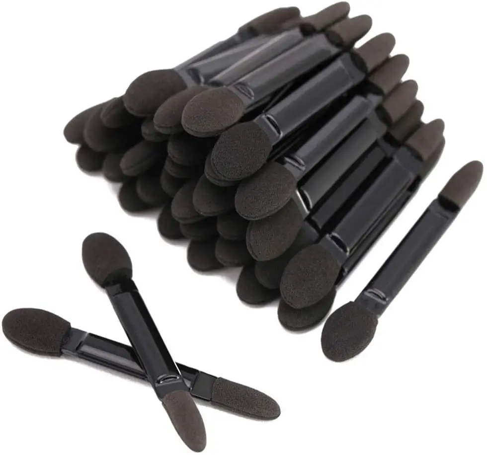 

100pcs Disposable Dual Side Eyeshadow Brush Eyebrow Eyeliner Sponge Tipped Oval Makeup Brush Applicator Eye Make up Tool Beauty