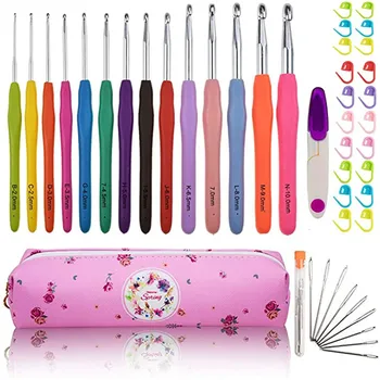Extra Long 2.0(B)-10.0mm(N) Ergonomic Crochet Hooks Set with Case Rubber Soft-Touch Handle Grip Knitting Needles Hooks Kit
Extra Long 2.0(B)-10.0mm(N) Ergonomic Crochet Hooks Set with Case Rubber Soft-Touch Handle Grip Knitting Needles Hooks Kit