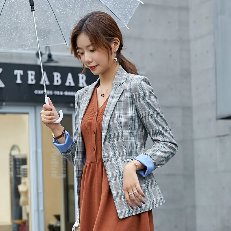 Autumn Long Sleeve Wear Joint Plaid Women's Small Suit Korean-style Slim Fit Elegant Versatile Business Manager Formal Wear
Autumn Long Sleeve Wear Joint Plaid Women's Small Suit Korean-style Slim Fit Elegant Versatile Business Manager Formal Wear