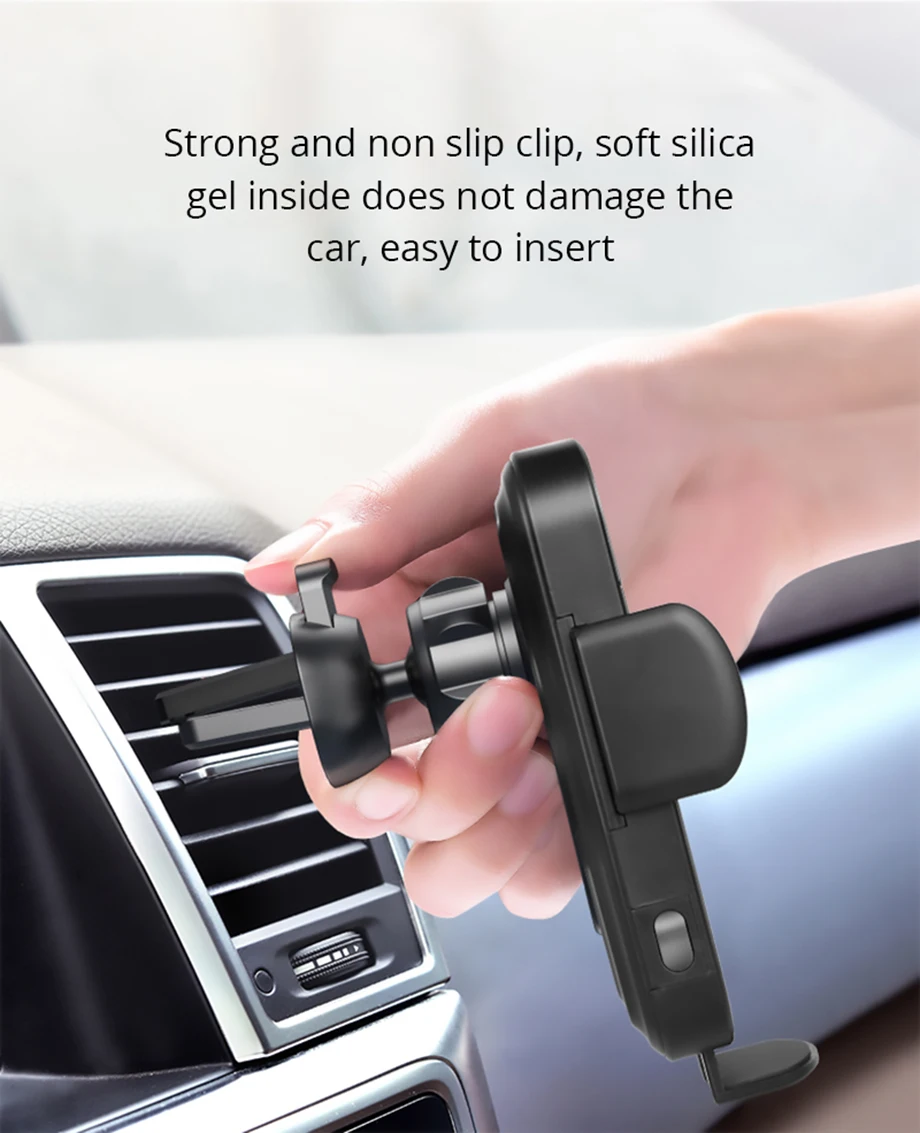 BONOLA Automaitc Fast Wireless Car Charger for iPhoneXsMaxXr8 Robot Arm Car Wireless Charger for Samsung S10S9 Huawei P30 pro (3)