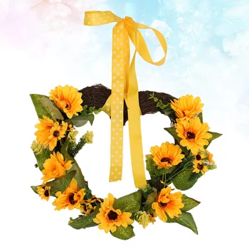 Door Wreath Summer Sunflowers Heart Shape Garland Front Porch Entry Staircase Wall Decoration (30cm)
Door Wreath Summer Sunflowers Heart Shape Garland Front Porch Entry Staircase Wall Decoration (30cm)