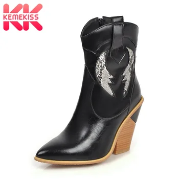 KemeKiss Plus Size 33-46 Ankle Boots For Women Western Cowgirl Shoes Women High Heels Pointed Toe Casual Winter Warm Fur Boots 
KemeKiss Plus Size 33-46 Ankle Boots For Women Western Cowgirl Shoes Women High Heels Pointed Toe Casual Winter Warm Fur Boots