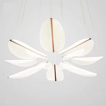 Nordic model room clothing store three-head chandelier designer living room dining room light acrylic large leaf creative lamps 
Nordic model room clothing store three-head chandelier designer living room dining room light acrylic large leaf creative lamps