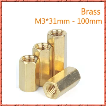 50PCS/100PCS lot M3x31-100mm Female Brass hex spacer standoffs hex pillar flat head internal thread brass stud isolation column
50PCS/100PCS lot M3x31-100mm Female Brass hex spacer standoffs hex pillar flat head internal thread brass stud isolation column