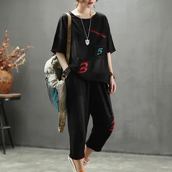 Summer Fashion New Spring Printed Outfit Ladies Vintage 2 Piece Sets Women Patch Tops And Harem Pants Plus Size Suit SA747S50
Summer Fashion New Spring Printed Outfit Ladies Vintage 2 Piece Sets Women Patch Tops And Harem Pants Plus Size Suit SA747S50
