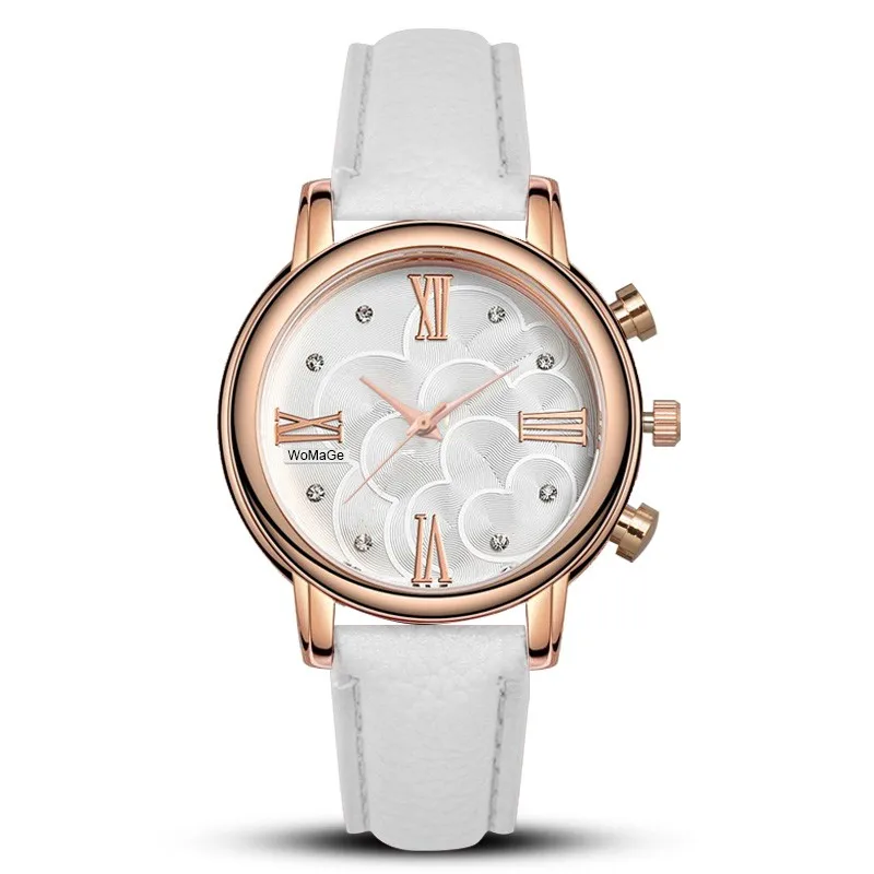 

WoMaGe Fashion Womens Watches Women Rose Gold Watches Luxury Crystal Watches Women Quartz Clock dames horloges montre femme