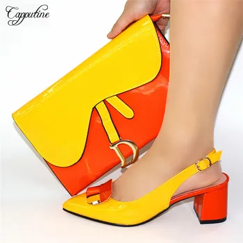 Charming yellow and orange sandal with handbag nice spring/autumn shoes and bag sets 8109 heel height 5cm ,size 38-44
Charming yellow and orange sandal with handbag nice spring/autumn shoes and bag sets 8109 heel height 5cm ,size 38-44