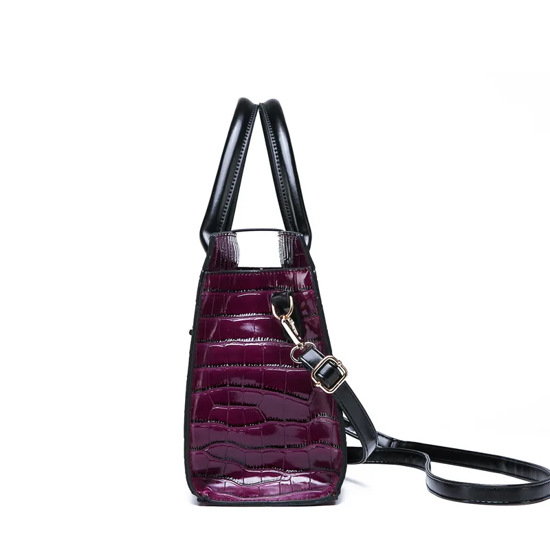 Hot Selling WOMEN'S Bag New Style Patent Leather Bright Surface Different Size Bags Three-piece Set Handbag Women's Crocodile Pa 
Hot Selling WOMEN'S Bag New Style Patent Leather Bright Surface Different Size Bags Three-piece Set Handbag Women's Crocodile Pa