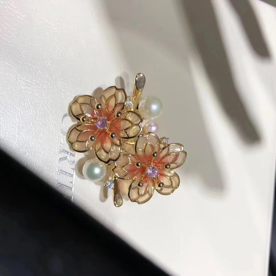DIY Pearl Accessories Cherry Colored Glaze Craft Haizhu Jade Agate Brooch Autumn And Winter Overcoat Versitile Fashion Mountings
DIY Pearl Accessories Cherry Colored Glaze Craft Haizhu Jade Agate Brooch Autumn And Winter Overcoat Versitile Fashion Mountings