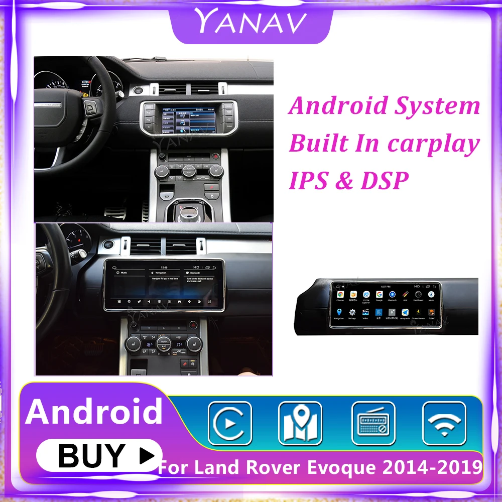 Android 10 Auto Stereo Receiver Multimedia Player Car Radio For Land Rover Range Evoque 2014-2019 GPS Navigation 12.3 inch | Автомобили и