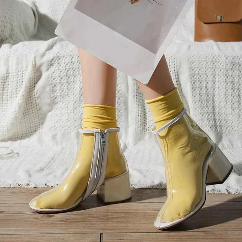 Autumn Shoes Women Transparent Clear Ankle Boot Lucite Block High Heel Female Round Toe Zip Plastic Ladies Motorcycle Boots
Autumn Shoes Women Transparent Clear Ankle Boot Lucite Block High Heel Female Round Toe Zip Plastic Ladies Motorcycle Boots