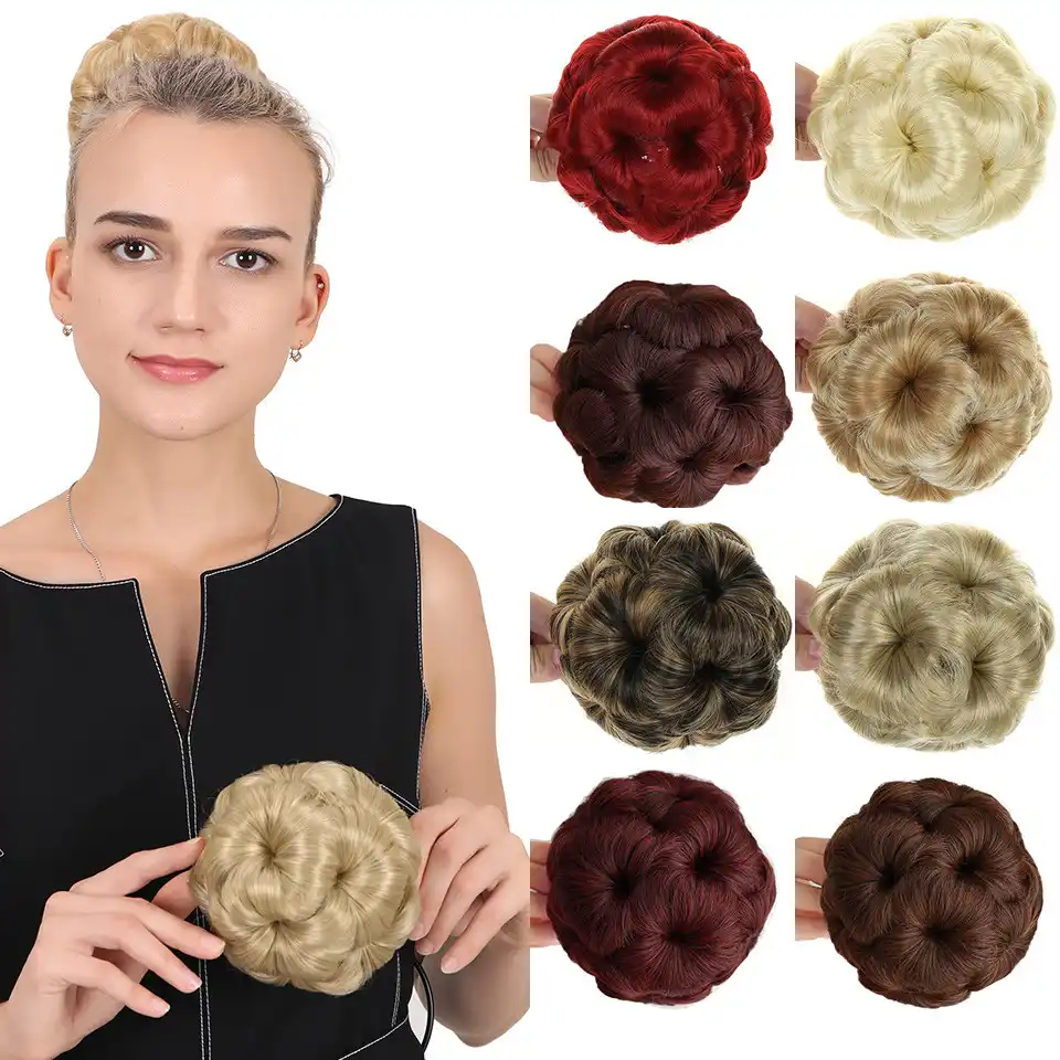 Hs Brazilian Brazilian Afro Hair Chignon 4 Colors Bun Donut