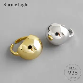Springlight 18K Gold Half Round Ball Open Ring Real 925 Sterling Silver Minimalist Handmade Design Fine Jewelry Rings for Women 
Springlight 18K Gold Half Round Ball Open Ring Real 925 Sterling Silver Minimalist Handmade Design Fine Jewelry Rings for Women
