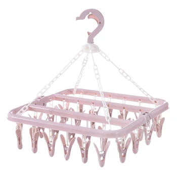 32 Clips Folding Clothes Hanger Dryer Windproof Socks Underwear Drying Rack Children
32 Clips Folding Clothes Hanger Dryer Windproof Socks Underwear Drying Rack Children