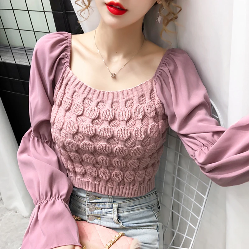 Spring and Autumn 2020 New bubble sleeve splicing foreign air sweater sweater sweater tide plus size cardigans long sleeve
Spring and Autumn 2020 New bubble sleeve splicing foreign air sweater sweater sweater tide plus size cardigans long sleeve