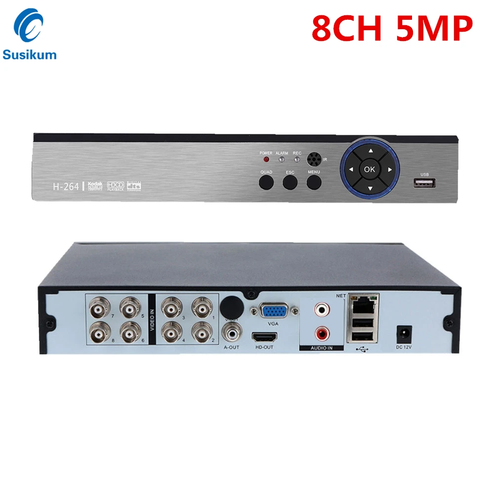 CCTV Recorder 8CH 5MP DVR 5 IN 1 Hybird NVR H.265 XMEye APP ONVIF Video Recorder For 5MP AHD/CVI/TVI/IP Cameras
CCTV Recorder 8CH 5MP DVR 5 IN 1 Hybird NVR H.265 XMEye APP ONVIF Video Recorder For 5MP AHD/CVI/TVI/IP Cameras