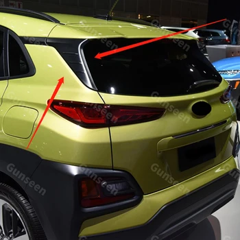 

For Hyundai Kona 2017 2018 2019 2020 Car Abs Rear Window Spoiler Side Wing Triangle Cover Trim Molding Garnish Chrome styling