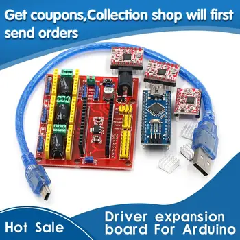 

CNC shield V4 engraving machine 3D Printer+3pcs A4988 driver expansion board For Arduino NANO V3. 0 with USB cable nano 3.0