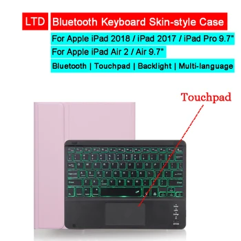 Bluetooth Keyboard Skin-Style Case For iPad 2018 2017 9.7" For iPad Pro Air2 Air 9.7" Touchpad Backlit Russian Arabic Keyboard
Bluetooth Keyboard Skin-Style Case For iPad 2018 2017 9.7" For iPad Pro Air2 Air 9.7" Touchpad Backlit Russian Arabic Keyboard