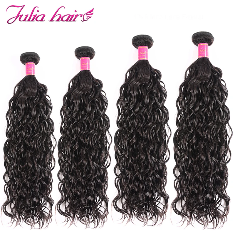 

Ali Julia Hair 4 Bundles Deals Malaysian Water Wave Hair Bundles 100% Human Hair Weave Remy Hair Extension Double Weft