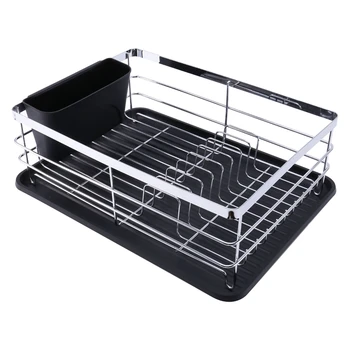 Multifunctional Large-Capacity Dish Rack and Drain Rack with Black Drain Board Cutlery Rack-Silver
Multifunctional Large-Capacity Dish Rack and Drain Rack with Black Drain Board Cutlery Rack-Silver