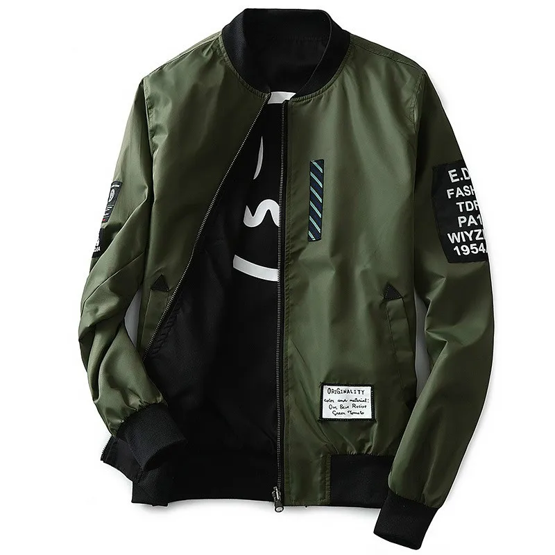 Men Pilot Jacket Both Side Wear Bomber Jacket with Patches Thin Pilot Jackets Men Wind Breaker jaqueta masculino Dropshipping
Men Pilot Jacket Both Side Wear Bomber Jacket with Patches Thin Pilot Jackets Men Wind Breaker jaqueta masculino Dropshipping